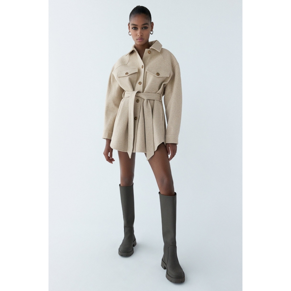Zara belted shirt jacket